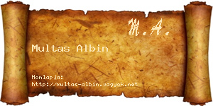 Multas Albin névjegykártya